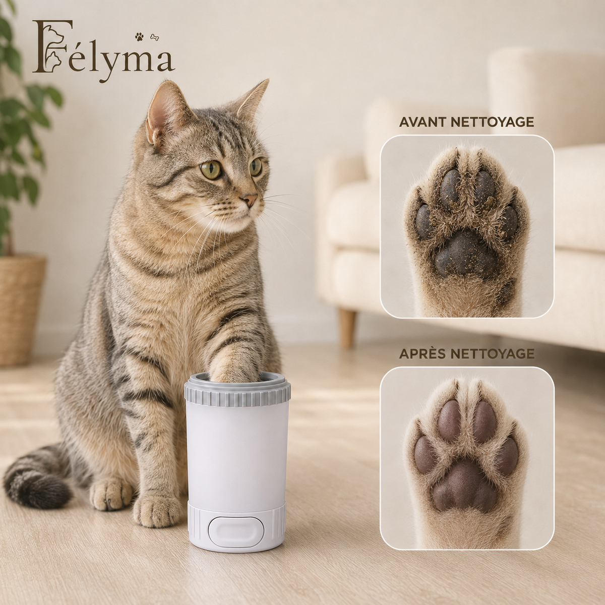 Nettoyeur de pattes pour chien et chat