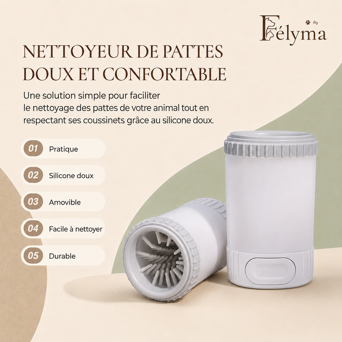 Nettoyeur de pattes pour chien et chat